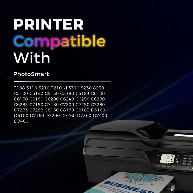 HOTCOLOR Remanufactured for hp 02 Ink Cartridges Replacement for HP 02 Printer Ink cartridges Work for HP PhotoSmart C6280 C7280 8250 D7460 C8180 C6250 Printer (2BK/2C/2M/2Y/2LC/2LM, 12-Pack) - Image 2